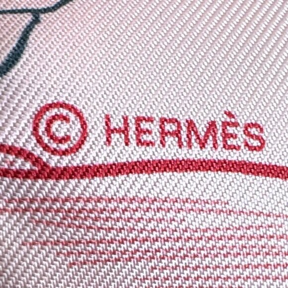 Auth HERMES Twilly - Light Pink Red Light Blue Scarf - Picture 3 of 4